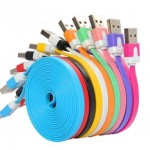 Universal Mobile Phone Cable 3m Flat Micro 5p USB 2.0 Data Charging Android Black